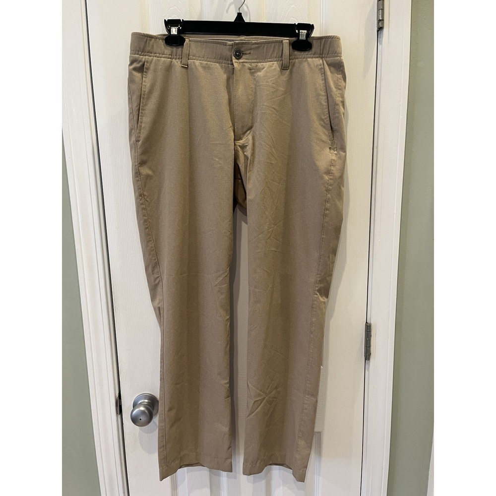 Under Armour UA Match Play Vented 33x29 Tan Beige Golf Pants‎ 1347389 EUC